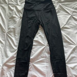 women’s crossover leggings, black, small